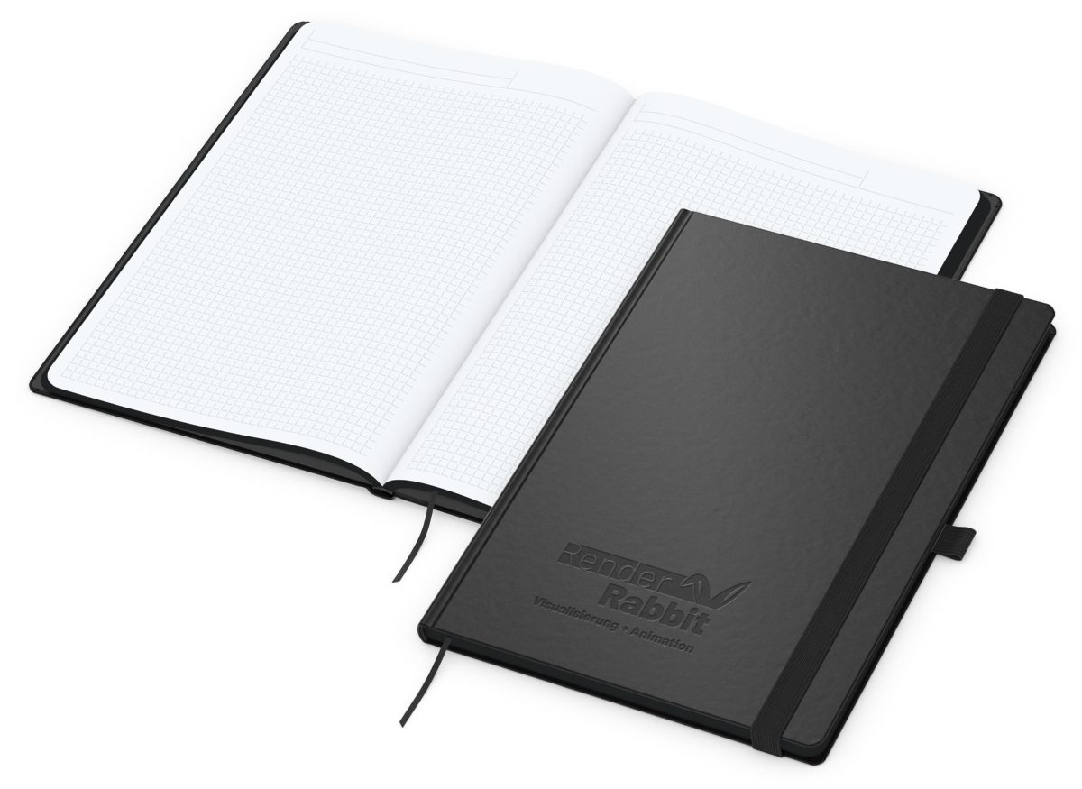 Notizbuch Hardcover Black-Book Ausstattung schwarz