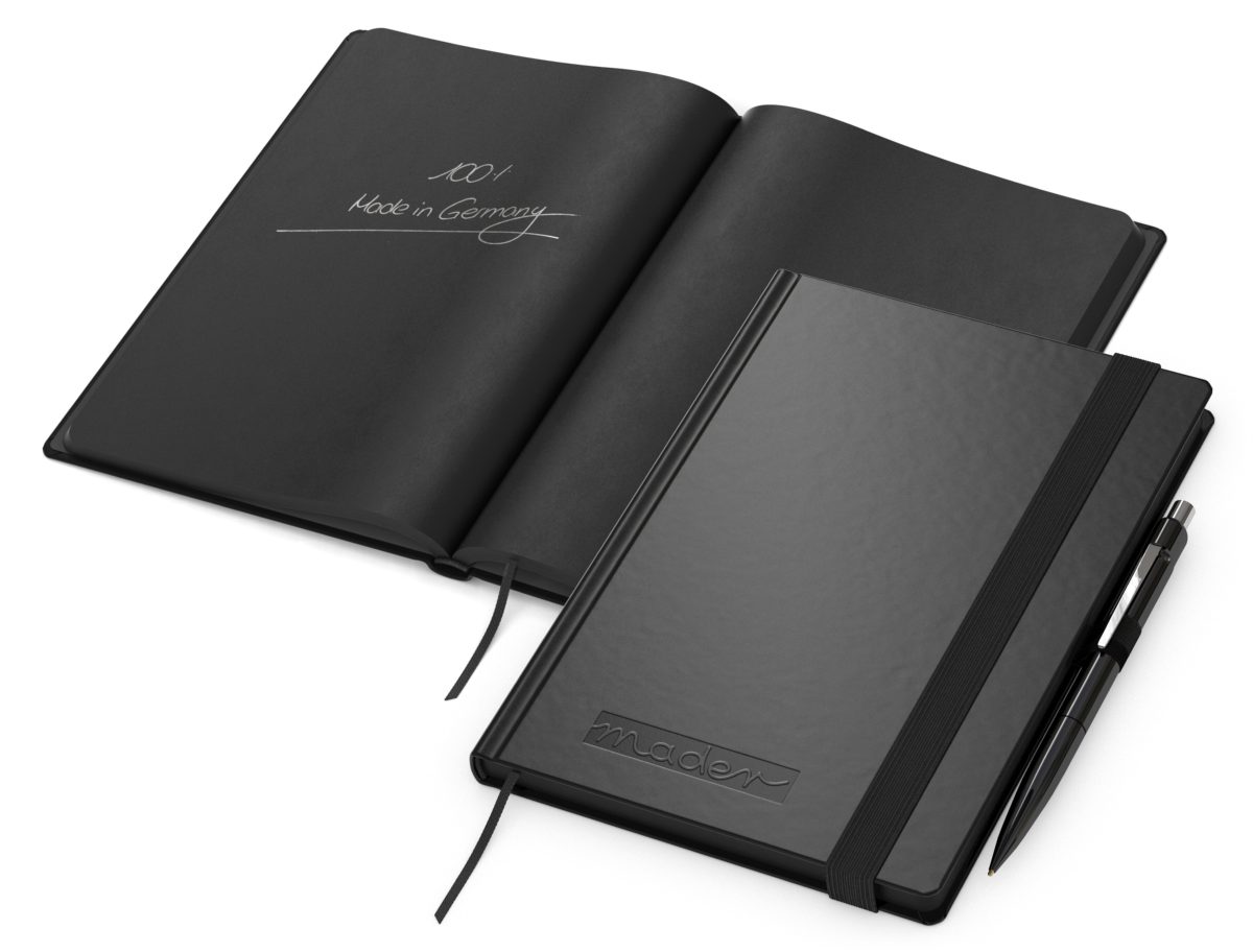 Notizbuch Hardcover Night-Book Seiten schwarz A5