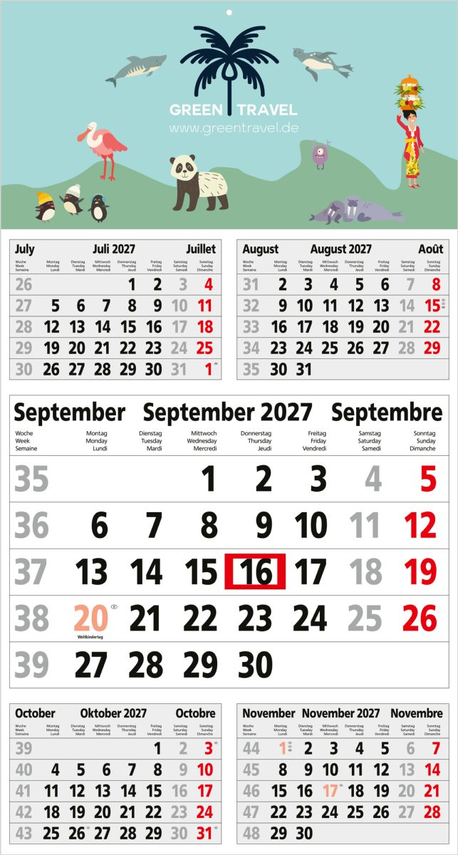 5-Monatskalender Einblatt Budget 5 großer laufender Monat