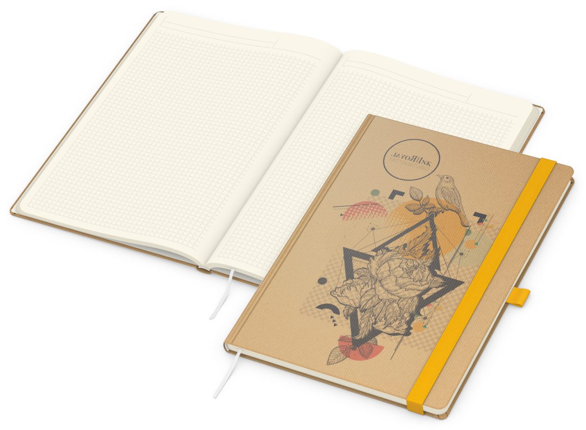 Notizbuch Match-Book Naturpapier-Hardcover individuell bedruckt