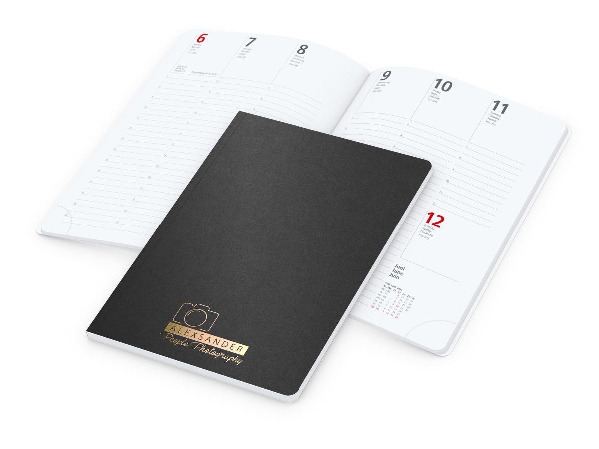 Wochenkalender Prestige-Flexx A5 Naturkarton-Softcover schwarz